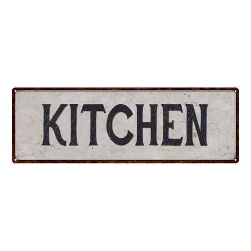 Kitchen Vintage Look Reproduction Black on White 8x24 Metal Sign 106180023005