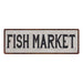 Fish Market Vintage Look Reproduction Black & White 8x24 Metal Sign 106180023018