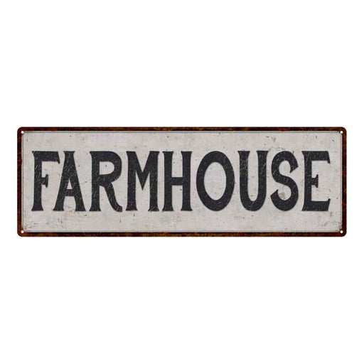 Farmhouse Vintage Look Reproduction Black on White 8x24 Metal Sign 106180023023