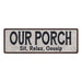 Our Porch Sit Relax Gossip Reproduction Black White 8x24 Metal Sign 106180023038