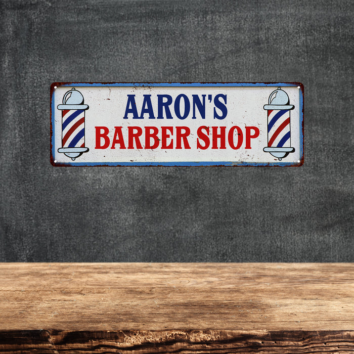 Personalized Barber Shop Hair Salon Metal Sign Retro 106180031001