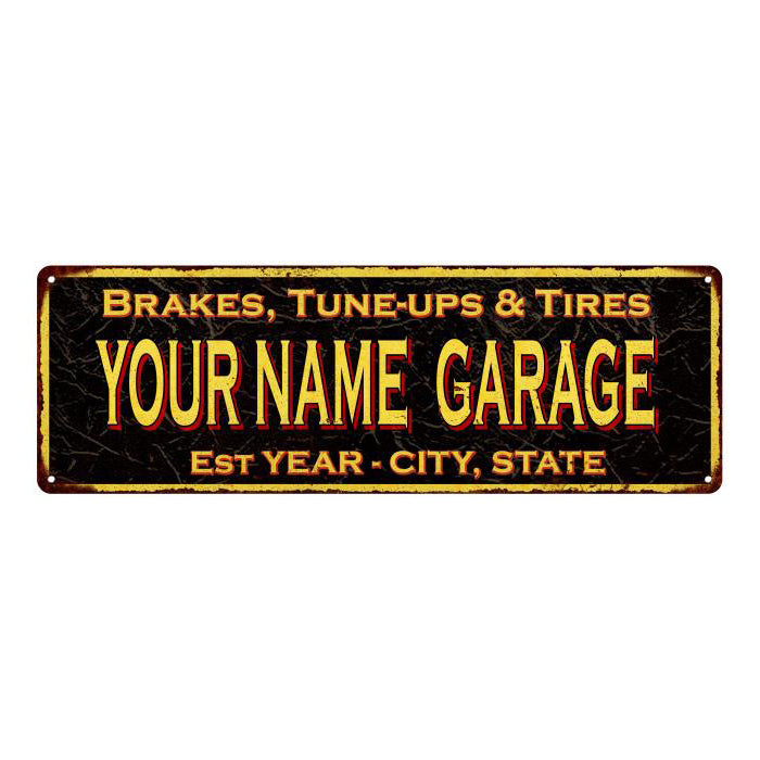 Your Name Garage Vintage Reproduction Metal Sign 6x18 106180032002