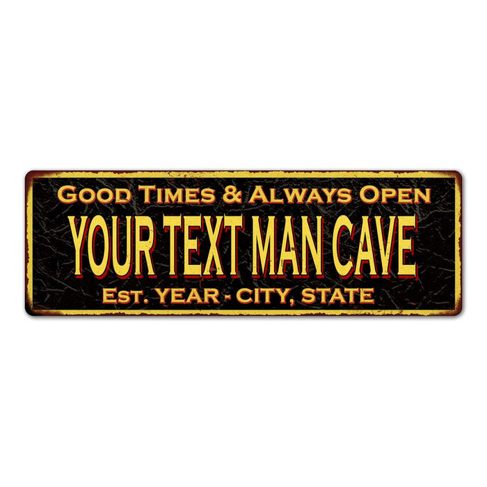 Personalized Man Cave Vintage Reproduction Metal Sign 6x18 106180032003