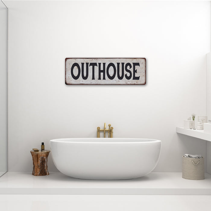 OUTHOUSE Vintage Look Rustic 6x18 Metal Sign Chic Retro 106180035037