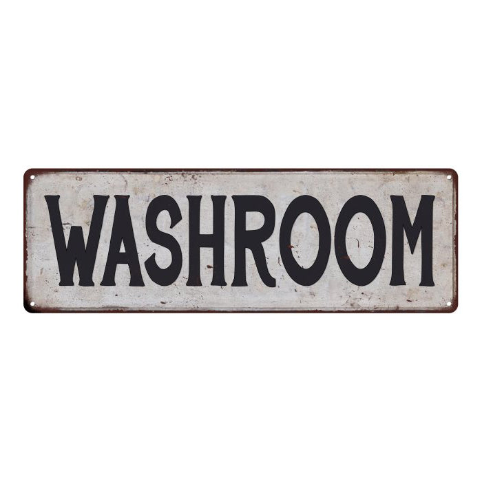 WASHROOM Vintage Look Rustic 6x18 Metal Sign Chic Retro 106180035041