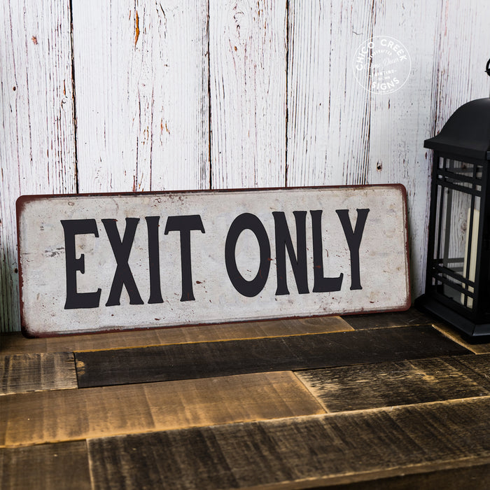 EXIT ONLY Vintage Look Rustic Metal Sign Chic Retro 106180035051