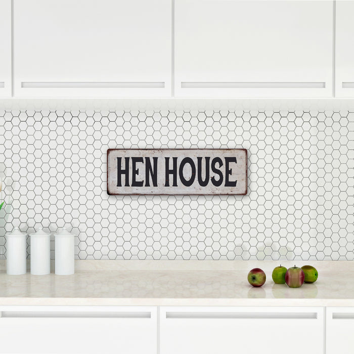 HEN HOUSE Rustic Look Metal Sign Chic Retro