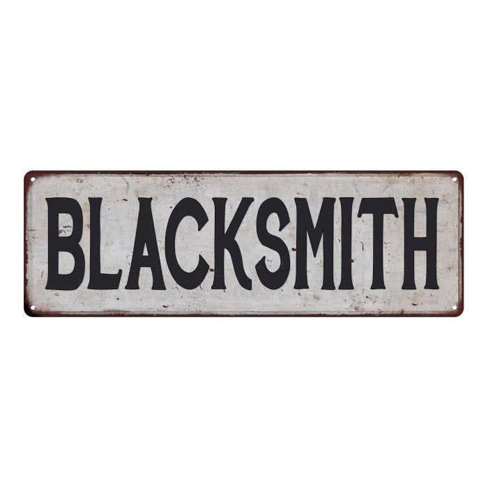 BLACKSMITH Vintage Look Rustic 6x18 Metal Sign Chic Retro 106180035069