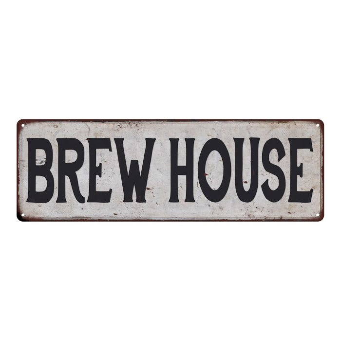 BREW HOUSE Vintage Look Rustic 6x18 Metal Sign Chic Retro 106180035070