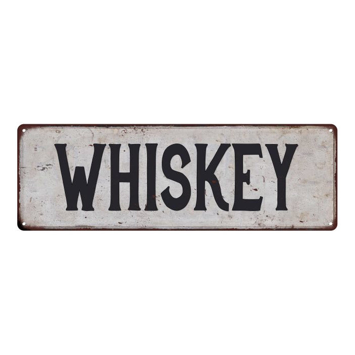 WHISKEY Vintage Look Rustic 6x18 Metal Sign Chic Retro 106180035086