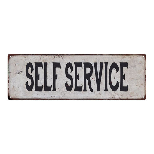 SELF SERVICE Vintage Look Rustic 6x18 Metal Sign Chic Retro 106180035121