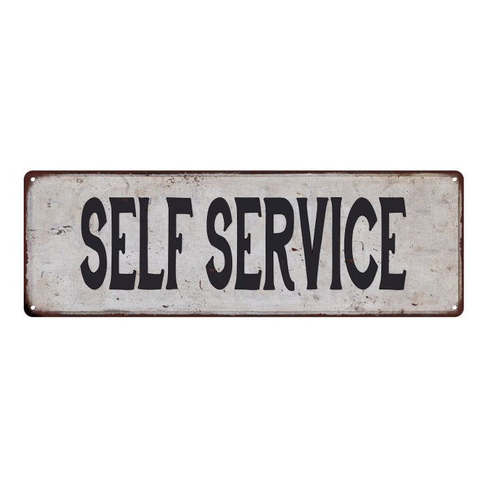 SELF SERVICE Vintage Look Rustic 6x18 Metal Sign Chic Retro 106180035121