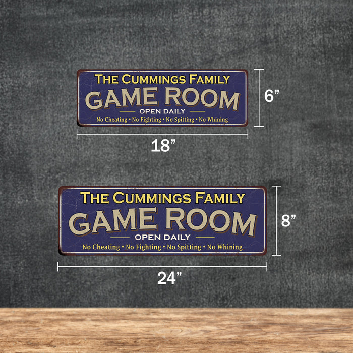 Personalized Game Room Metal Sign Blue 106180037001