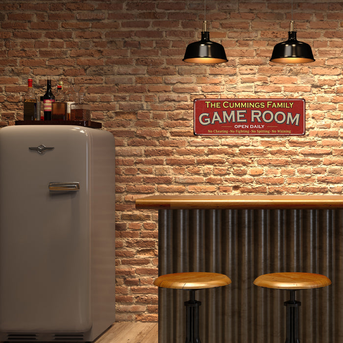 Personalized Game Room Sign Red 106180038001