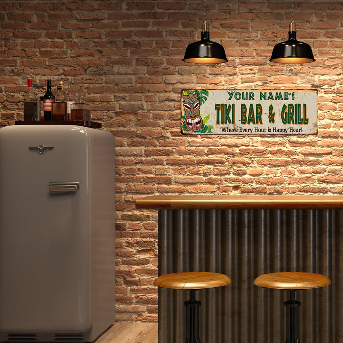 Personalized TIKI BAR & GRILL Metal Sign 106180040001