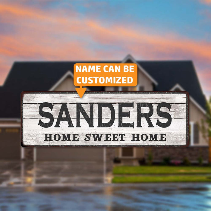 YOUR NAME Home Sweet Home Country Look Personalized 6x18 Metal Sig 106180045001