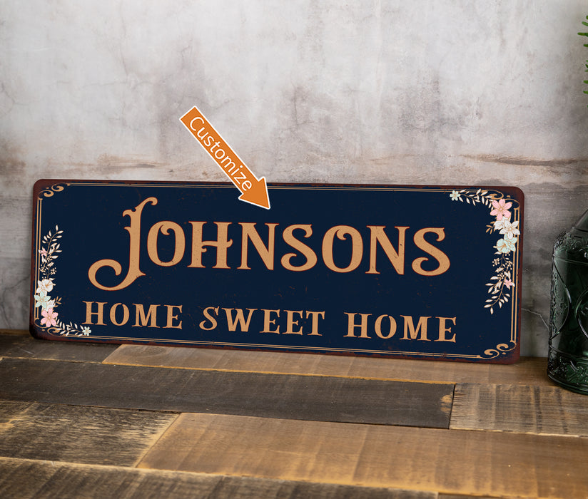 Personalized Home Sweet Home Victorian 6x18 Metal Sign 106180046001