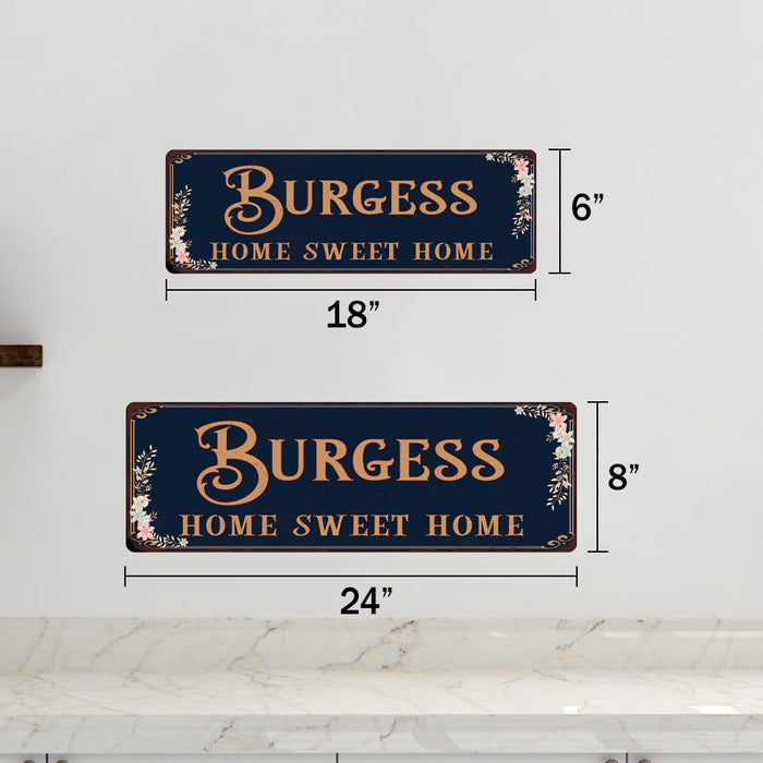 Personalized Home Sweet Home Victorian 6x18 Metal Sign 106180046001
