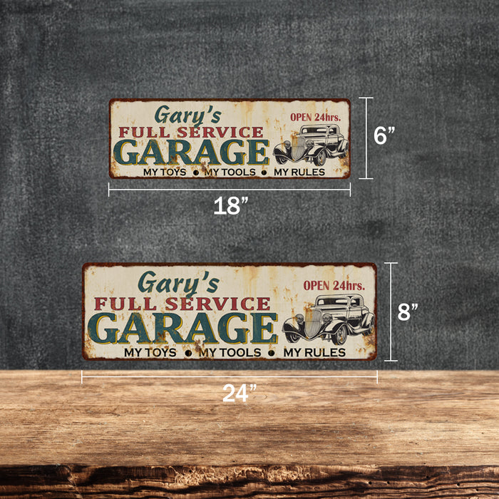 Personalized Full Service Garage Metal Sign Rustic Man Cave 106180047001