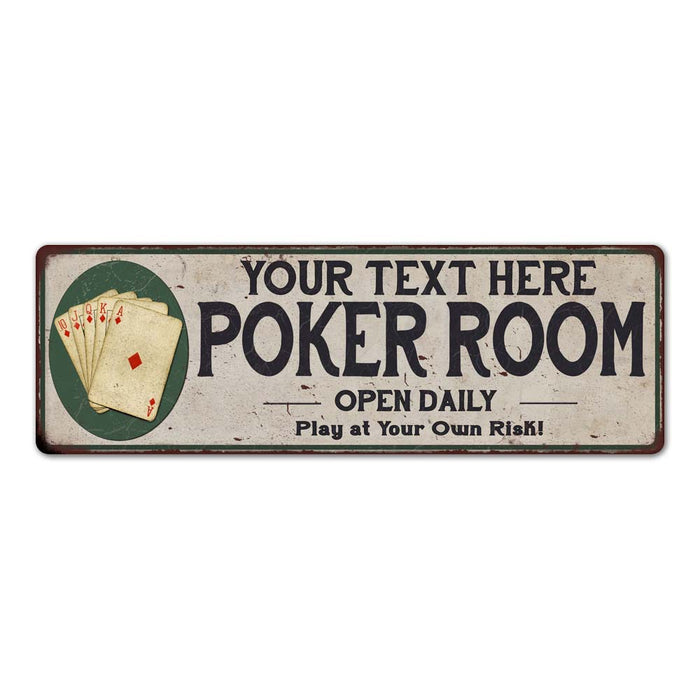 Your Name Poker Room Personalized Metal Sign Game Decor 106180048001