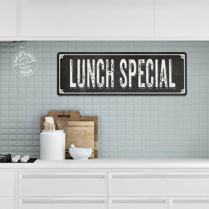 LUNCH SPECIAL Shabby Chic Black Chalkboard Metal Sign Decor