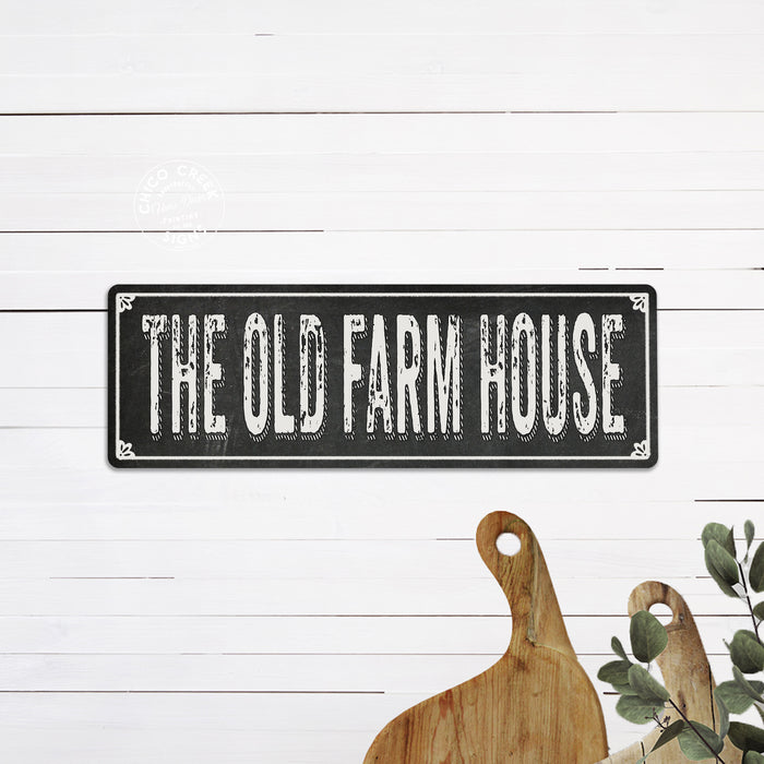 THE OLD FARM HOUSE Shabby Black Chalkboard Metal Sign Decor 106180050076