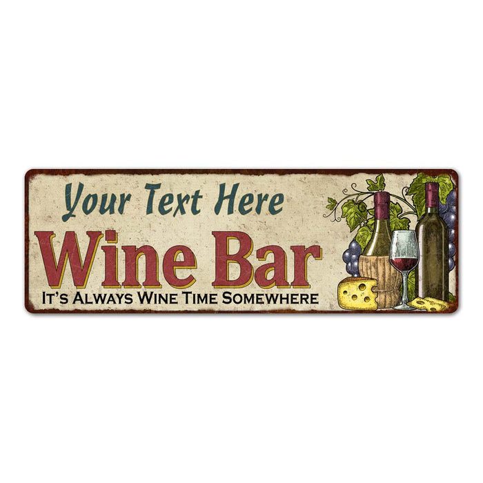 Personalized Wine Bar Home Decor Metal Gift 6x18 Sign 106180052001