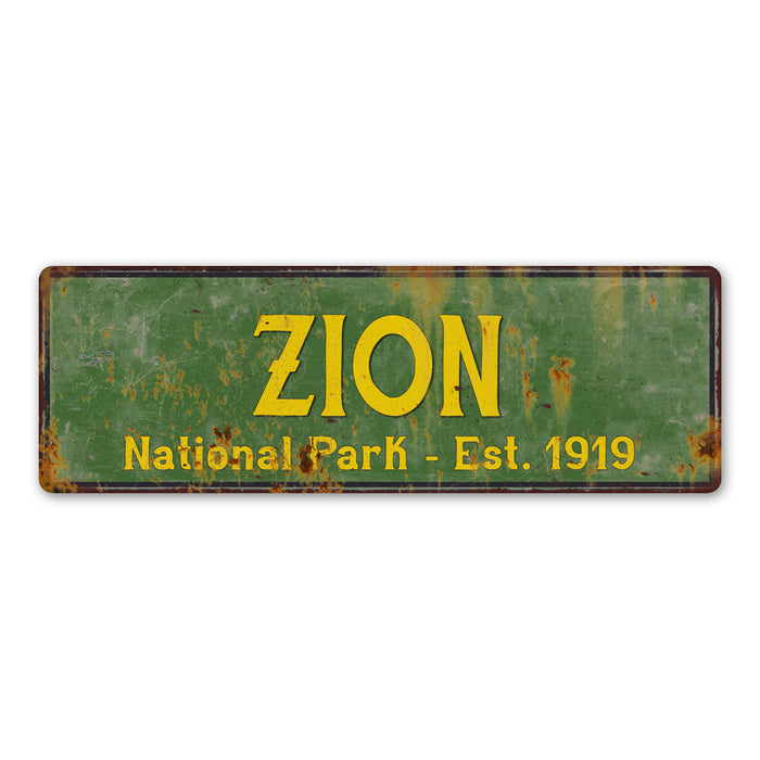 Zion National Park Rustic Metal 6x18 Sign Cabin Wall Decor 106180057001