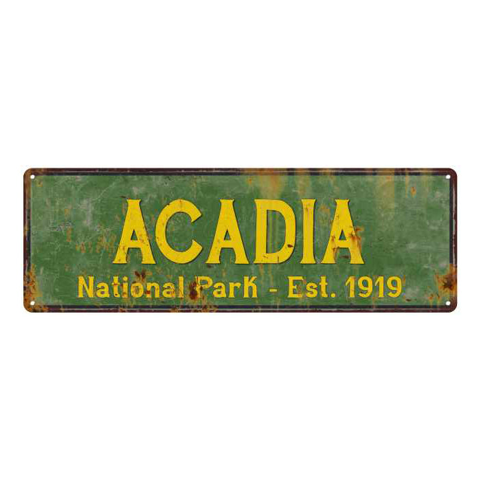 Acadia National Park Rustic Metal 6x18 Sign Cabin Wall Decor 106180057002