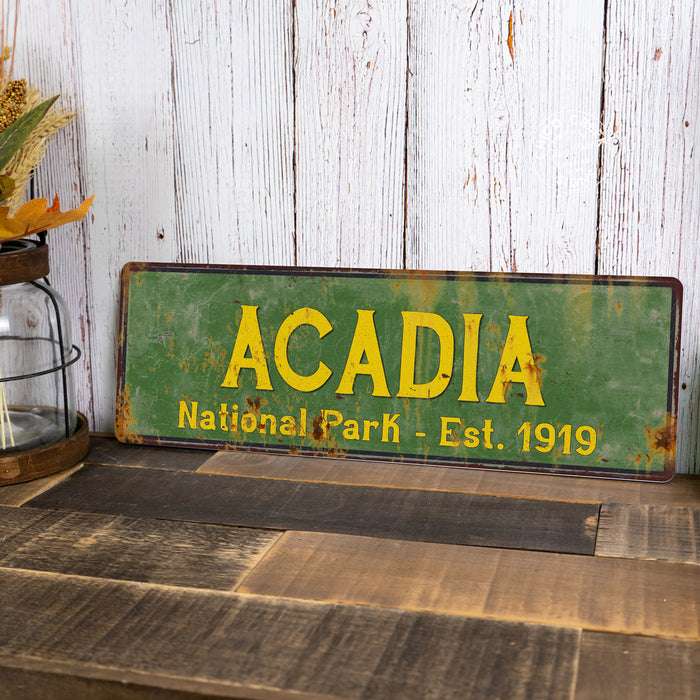 Acadia National Park Rustic Metal Sign Cabin Wall Decor 106180057002