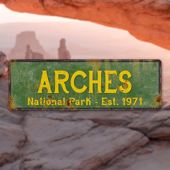 Arches National Park Rustic Metal 6x18 Sign Cabin Wall Decor 106180057003