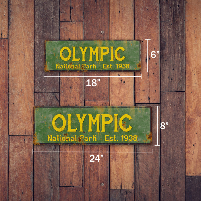 Olympic National Park Rustic Metal 6x18 Sign Cabin Wall Decor 106180057007