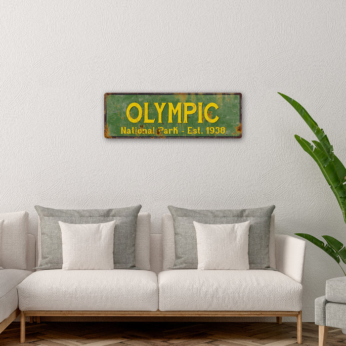 Olympic National Park Rustic Metal 6x18 Sign Cabin Wall Decor 106180057007
