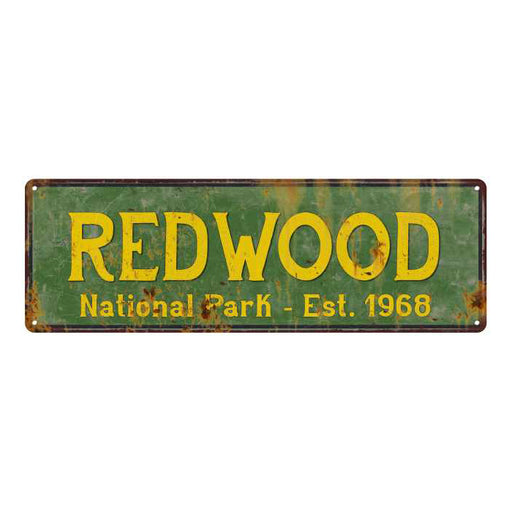 Redwood National Park Rustic Metal 6x18 Sign Cabin Wall Decor 106180057008