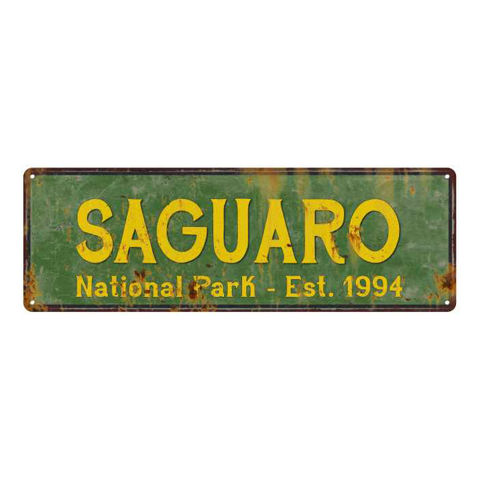 Saguaro National Park Rustic Metal 6x18 Sign Cabin Wall Decor 106180057009