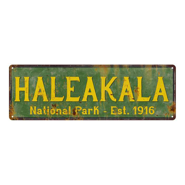 Haleakala National Park Rustic Metal 6x18 Sign Cabin Wall Decor 106180057016