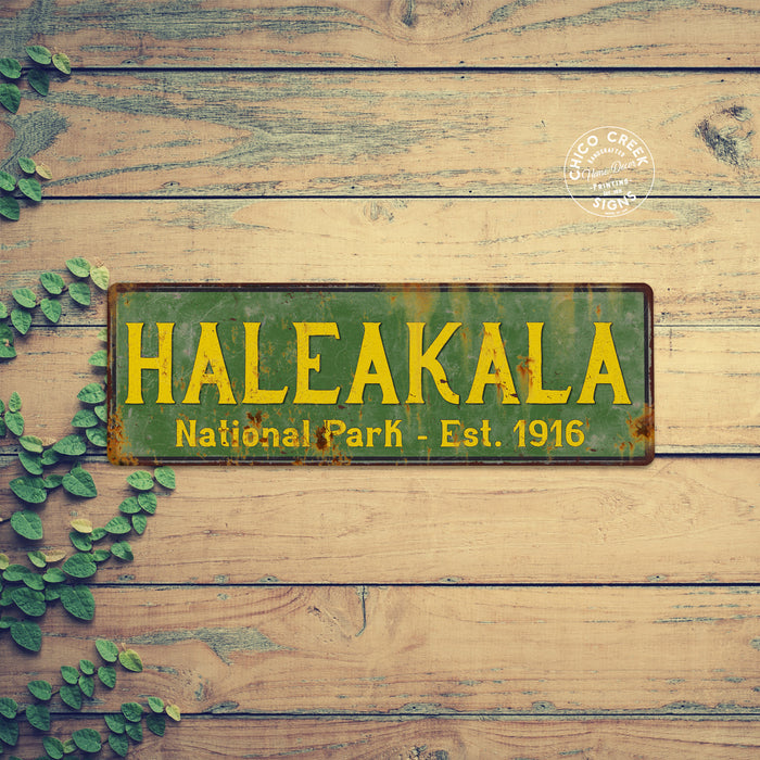 Haleakala National Park Rustic Metal Sign Cabin Wall Decor