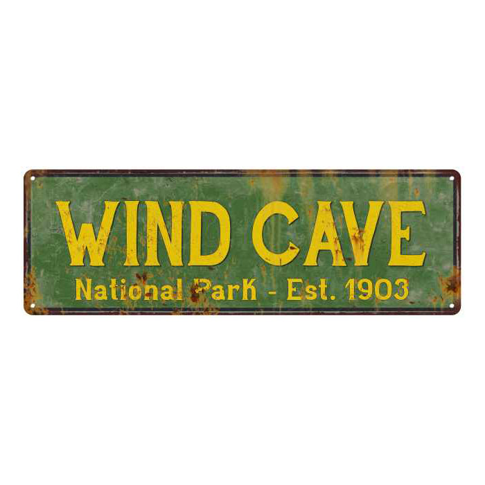 Wind Cave National Park Rustic Metal 6x18 Sign Cabin Wall Decor 106180057019