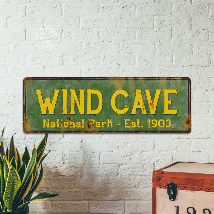 Wind Cave National Park Rustic Metal Sign Cabin Wall Decor 106180057019