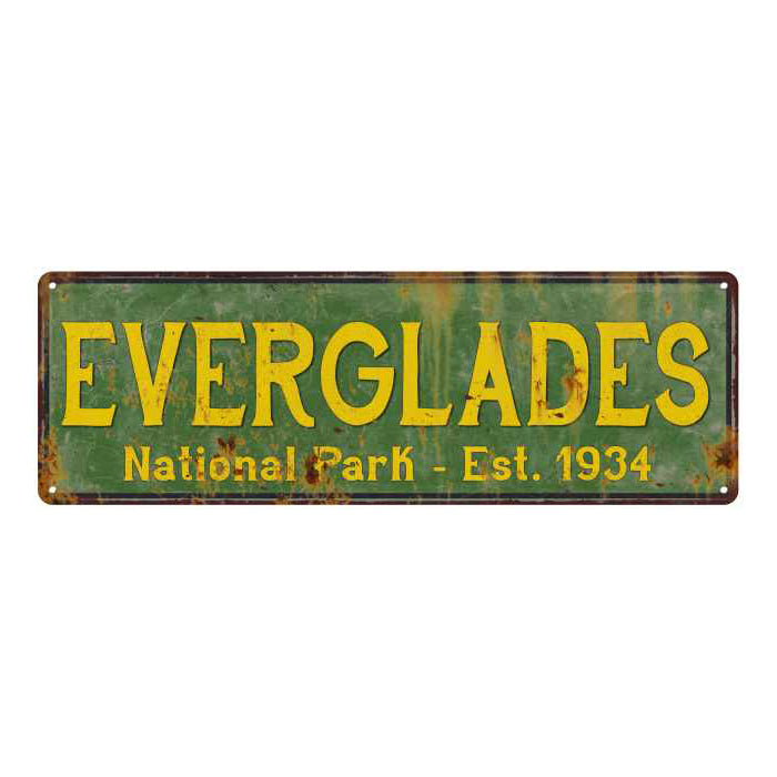 Everglades National Park Rustic Metal 6x18 Sign Cabin Wall Decor 106180057020
