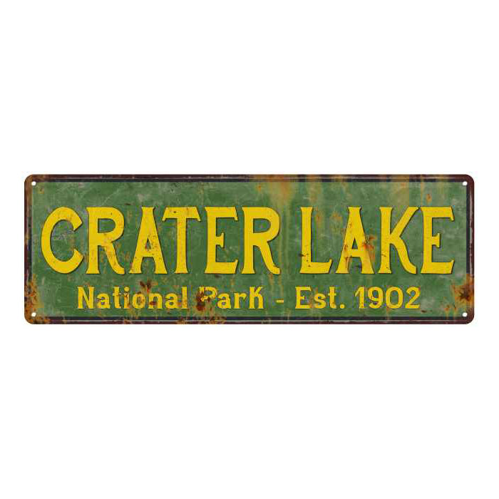 Crater Lake National Park Rustic Metal 6x18 Sign Cabin Wall Decor 106180057025