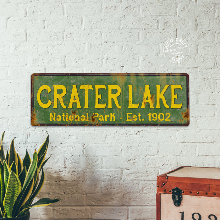 Crater Lake National Park Rustic Metal Sign Cabin Wall Decor