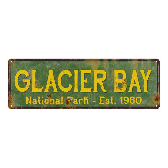 Glacier Bay National Park Rustic Metal 6x18 Sign Cabin Wall Decor 106180057026