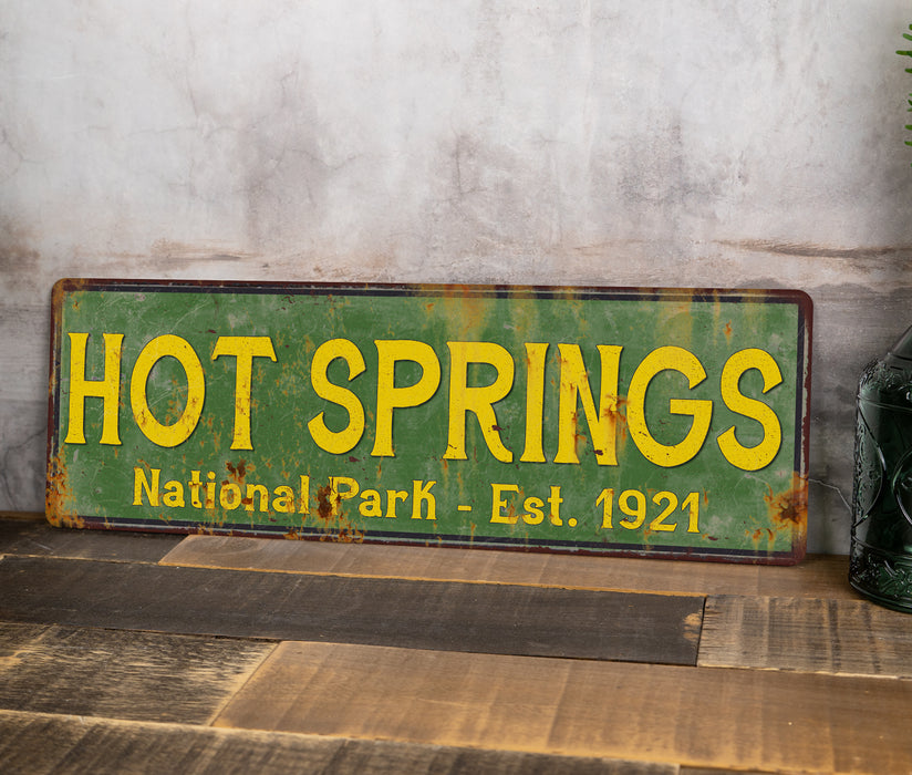 Hot Springs National Park Rustic Metal Sign Cabin Wall Decor