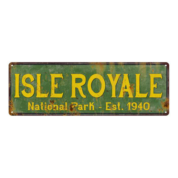 Isle Royale National Park Rustic Metal 6x18 Sign Cabin Wall Decor 106180057030