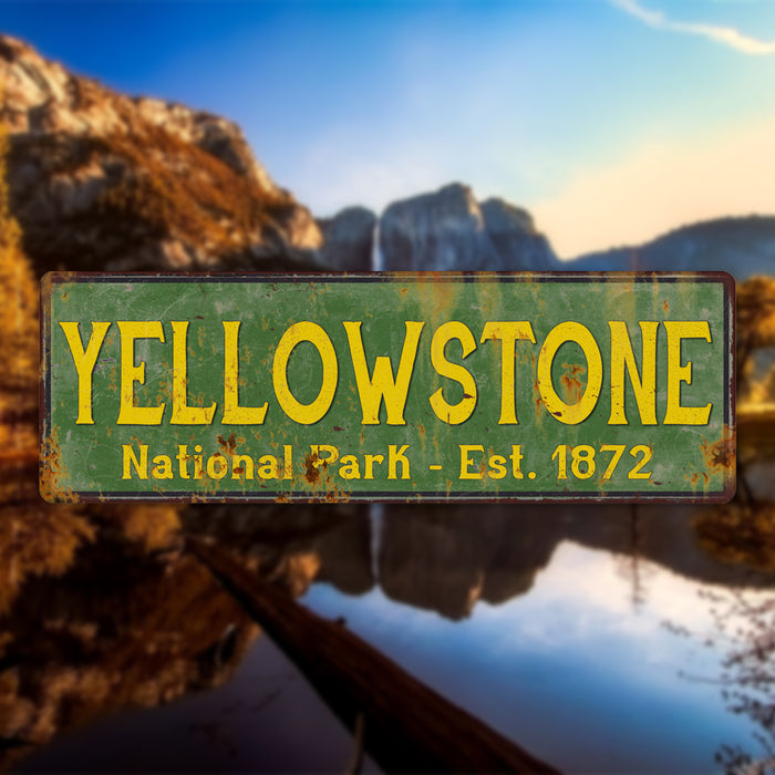 Yellowstone National Park Rustic Metal 6x18 Sign Cabin Wall Decor 106180057032
