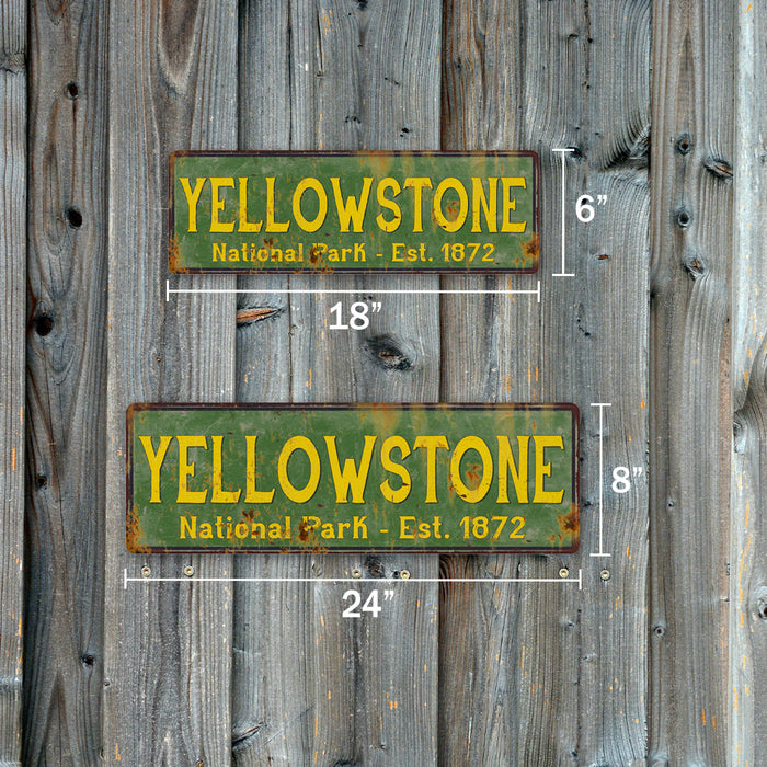 Yellowstone National Park Rustic Metal 6x18 Sign Cabin Wall Decor 206180057032