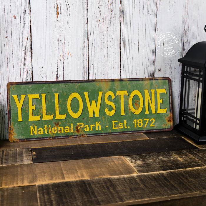 Yellowstone National Park Rustic Metal 6x18 Sign Cabin Wall Decor 106180057032