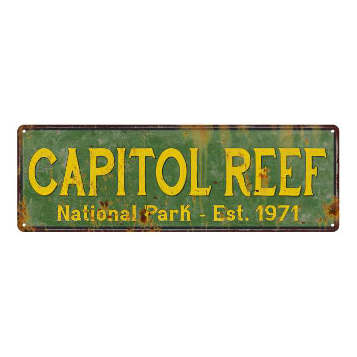 Capitol Reef National Park Rustic Metal 6x18 Sign Cabin Wall Decor 106180057034