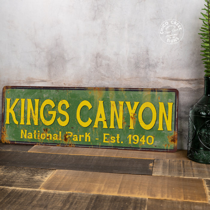 Kings Canyon National Park Rustic Metal Sign Cabin Wall Decor